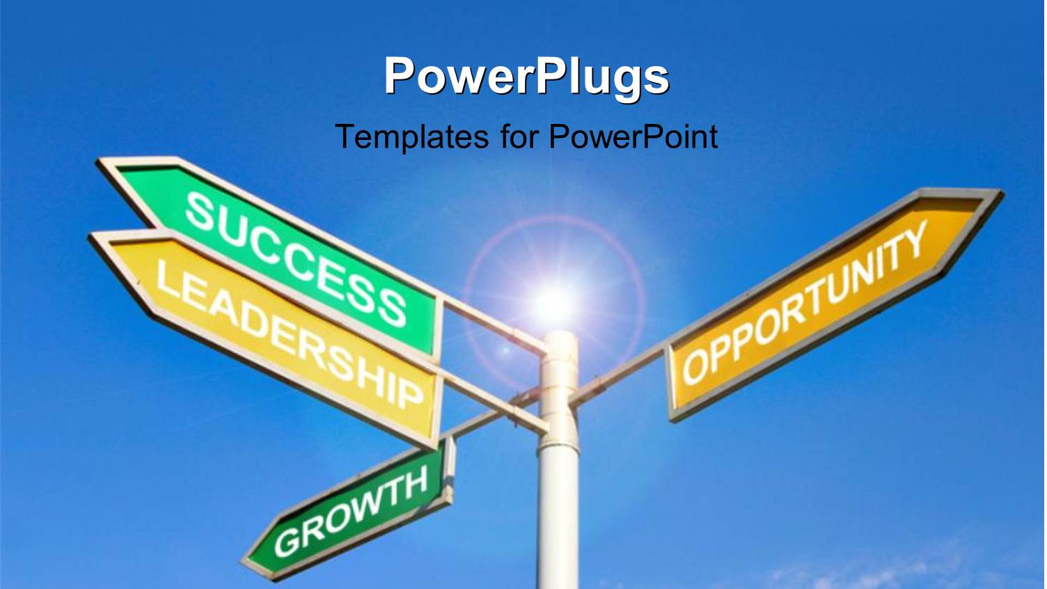 Glow in Blue Sky with Signpost to Success Ingredients