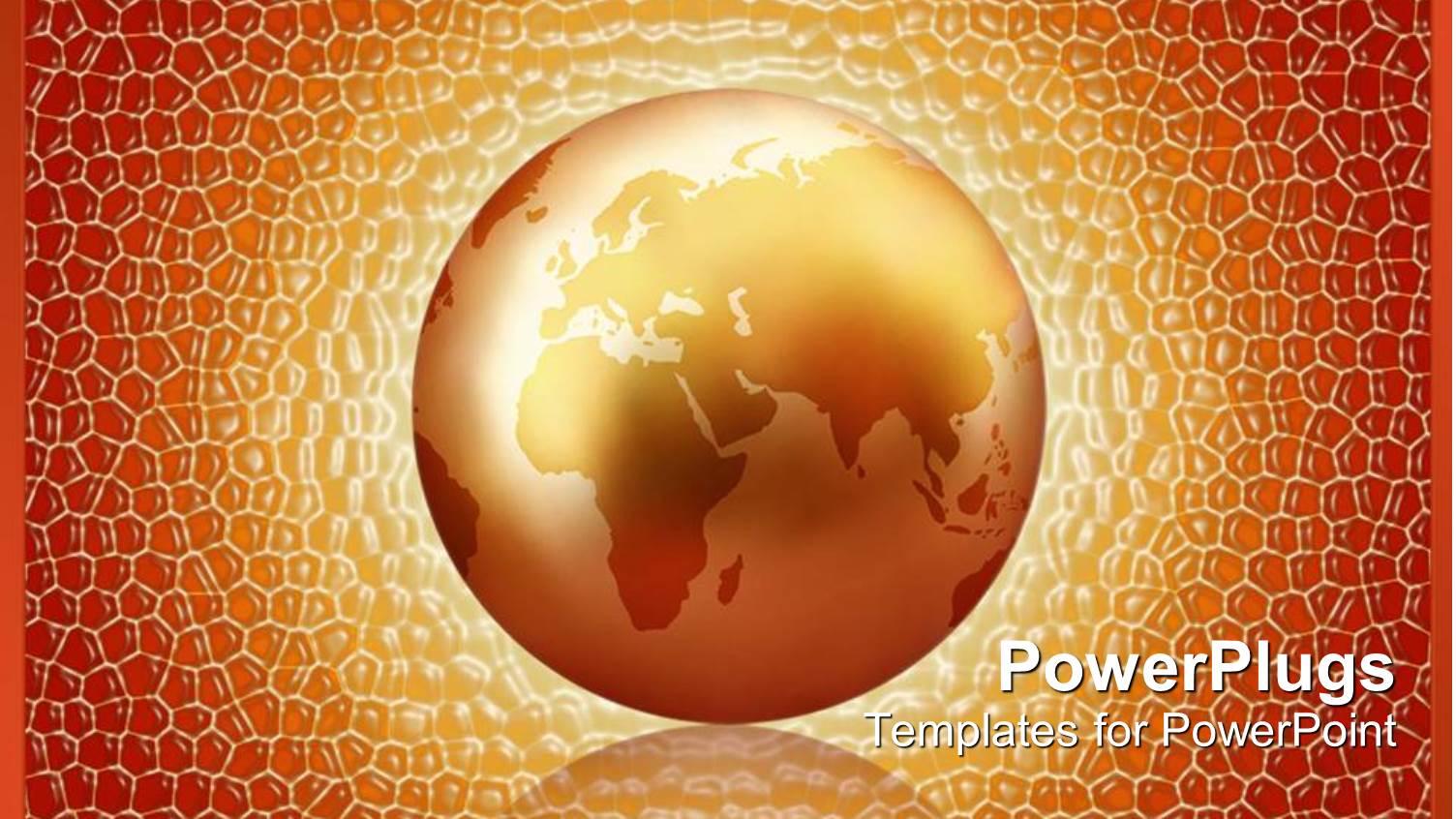 Glowing Earth Globe World with Bubble Background, Orange, Yellow and Red