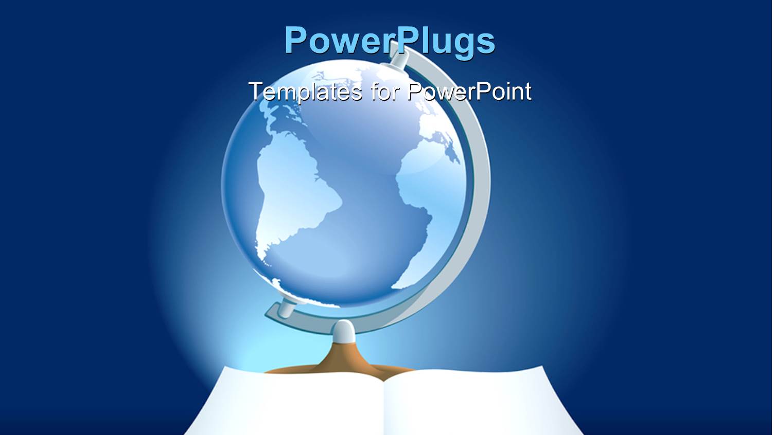 Glowing Globe with Blank Open Book Over Blue Background