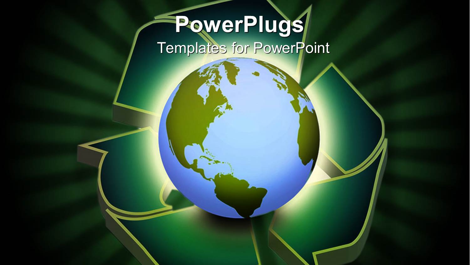 Glowing Globe Placed on Recycle Symbol