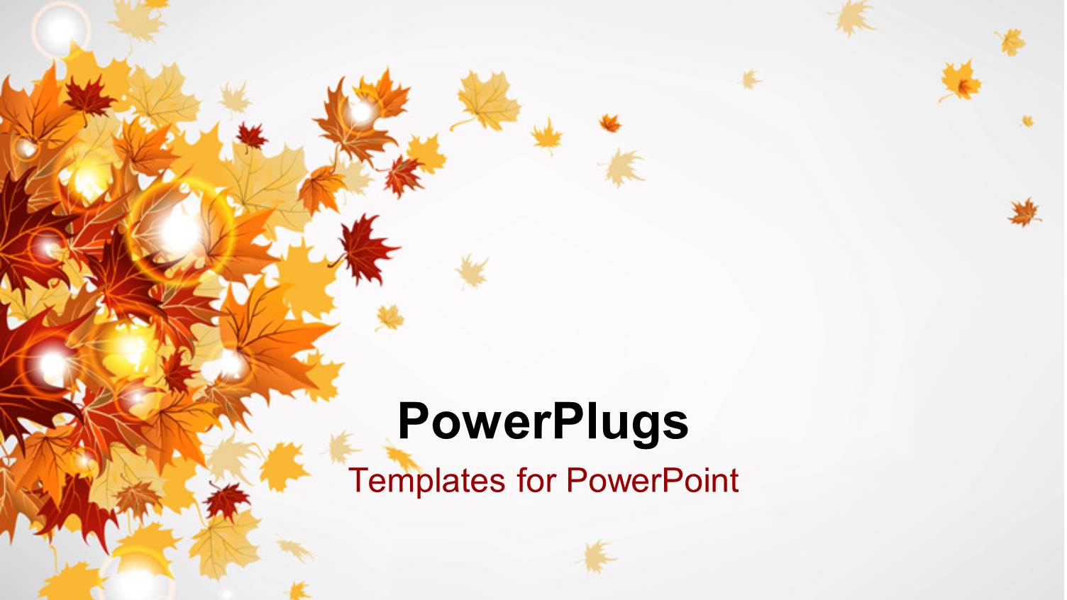 Glowing Grey Background with Autumn Leaves on Left Side