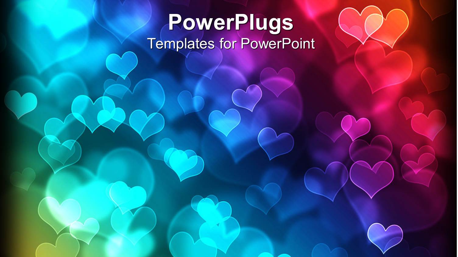 Glowing Loves Shapes of Different Sizes Over Black Background 