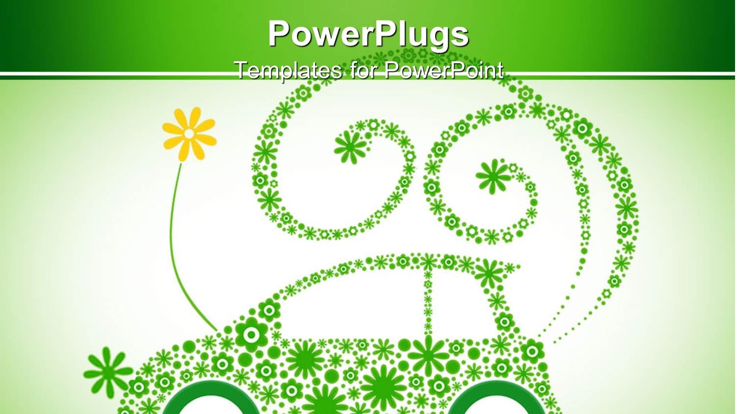 Go Green with Light and Dark Green Color Mixes Showing a Car Made of Flowers