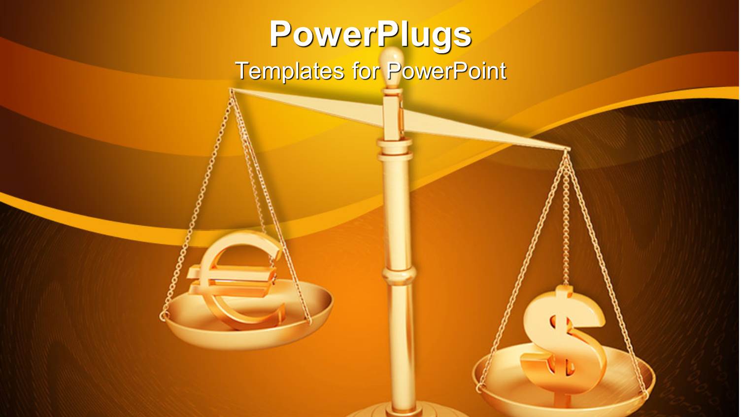 Gold Balancing Scales with Dollar Sign Opposite Euro