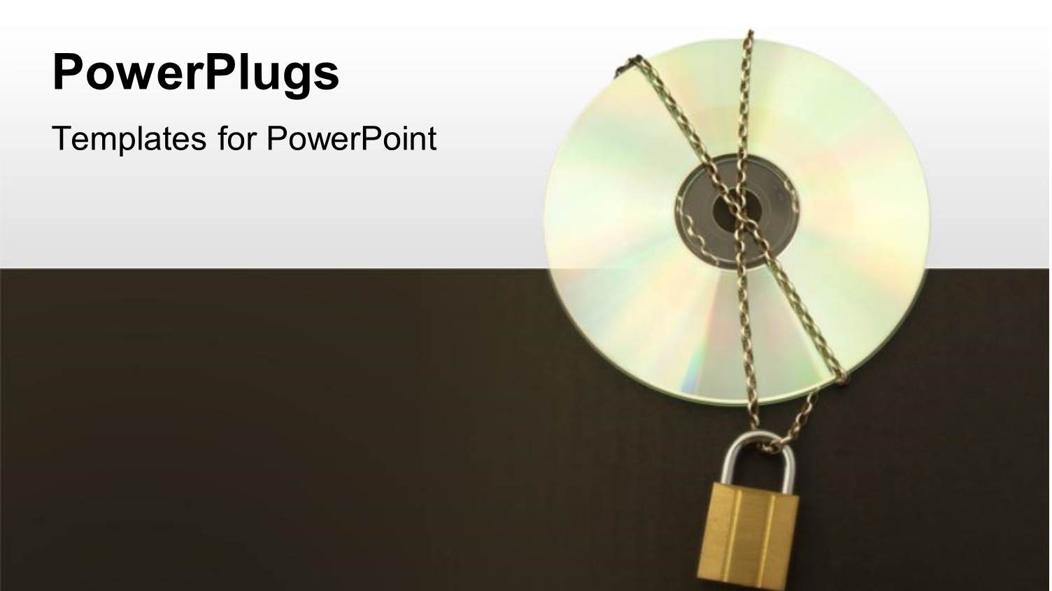 Gold Chain Around Compact Disk with Gold Padlock on Custom Background