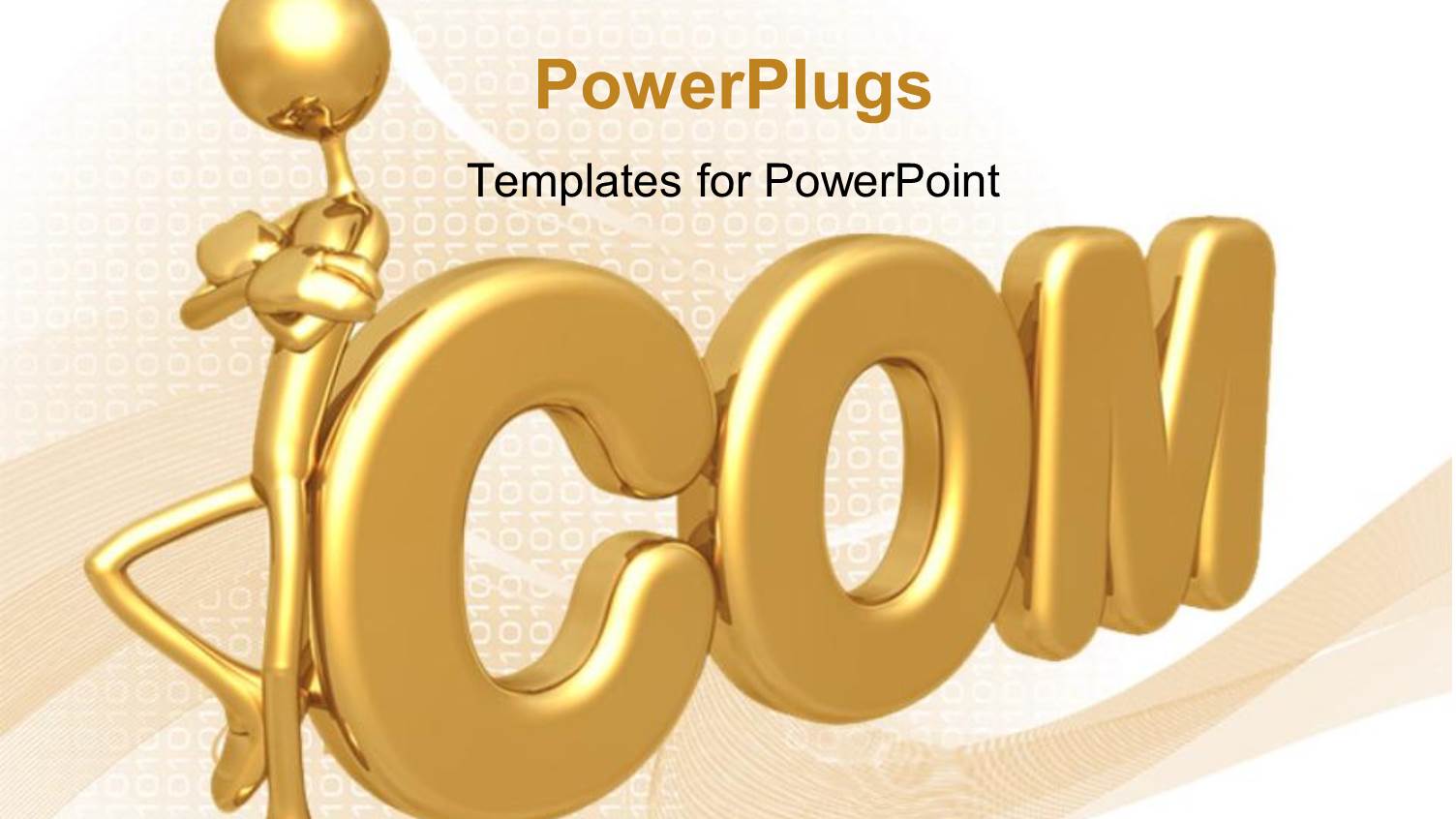 a Gold Colored 3D Figure Resting on a Text that Spells Out the Word 