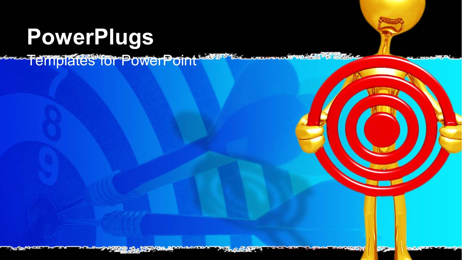 a Gold Colored Character Holding a Red Dart Board