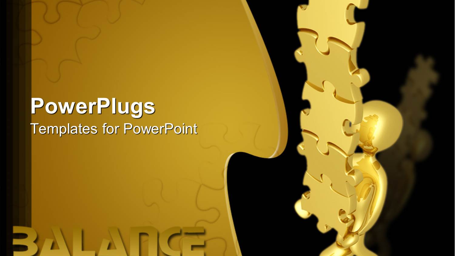 Gold Colored Human Figure Holding a Stack of Puzzles