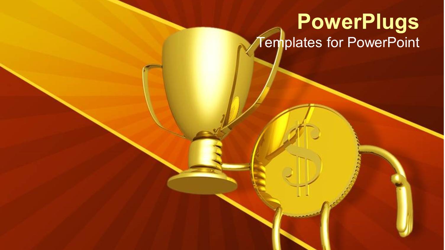 Gold Dollar Coin Lifting Gold Champion Trophy