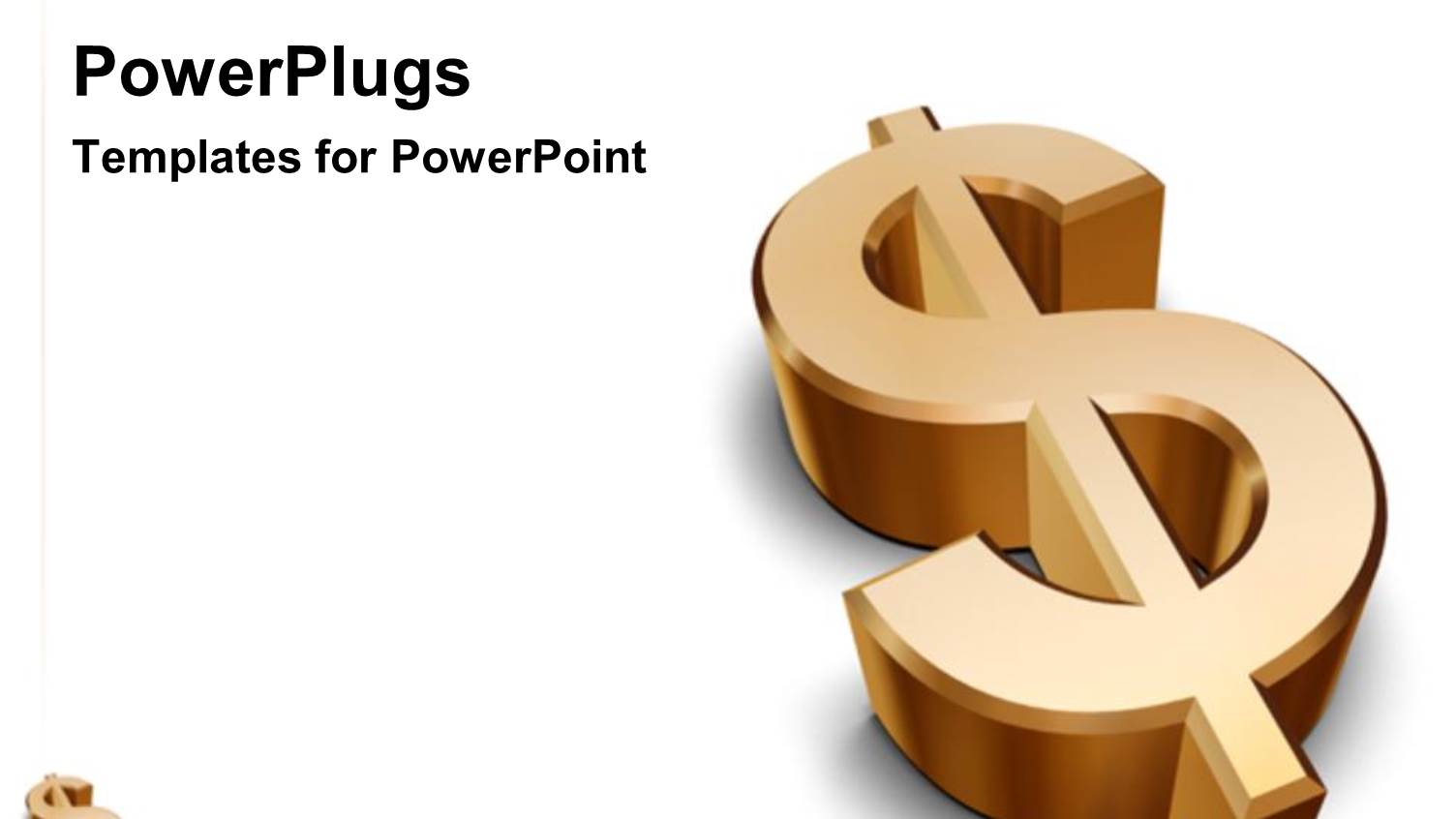 Gold Dollar Sign Metallic on White Background Black Texts