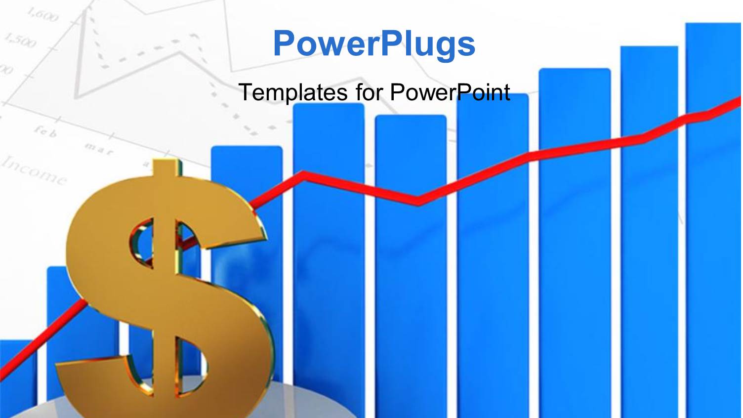 Gold Dollar Symbol with Red Arrow and Blue Charts on White Surface