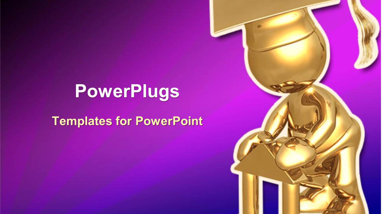 Gold Figure in Mortarboard and Tassel with Hands on Building Blocks