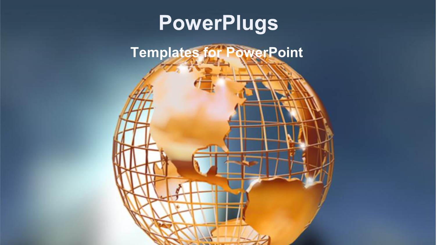 Gold Globe of Earth on Grey Background