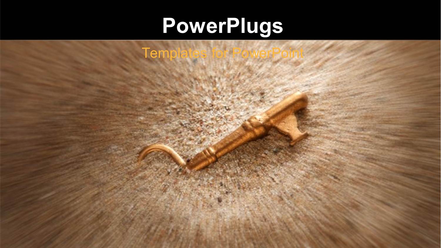 Gold Key in Beach Sand with Blurred Edges