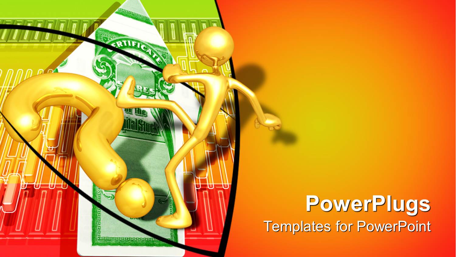 Gold Plated 3D Man Kicks Questions Mark Symbol 