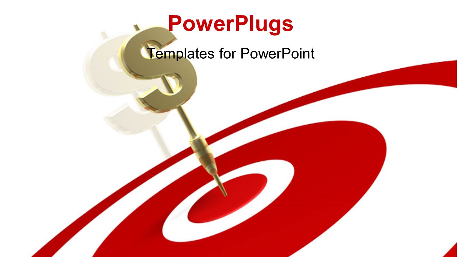 Gold Plated Dart with Dollar Tail Hits Bulls Eye of Red Target