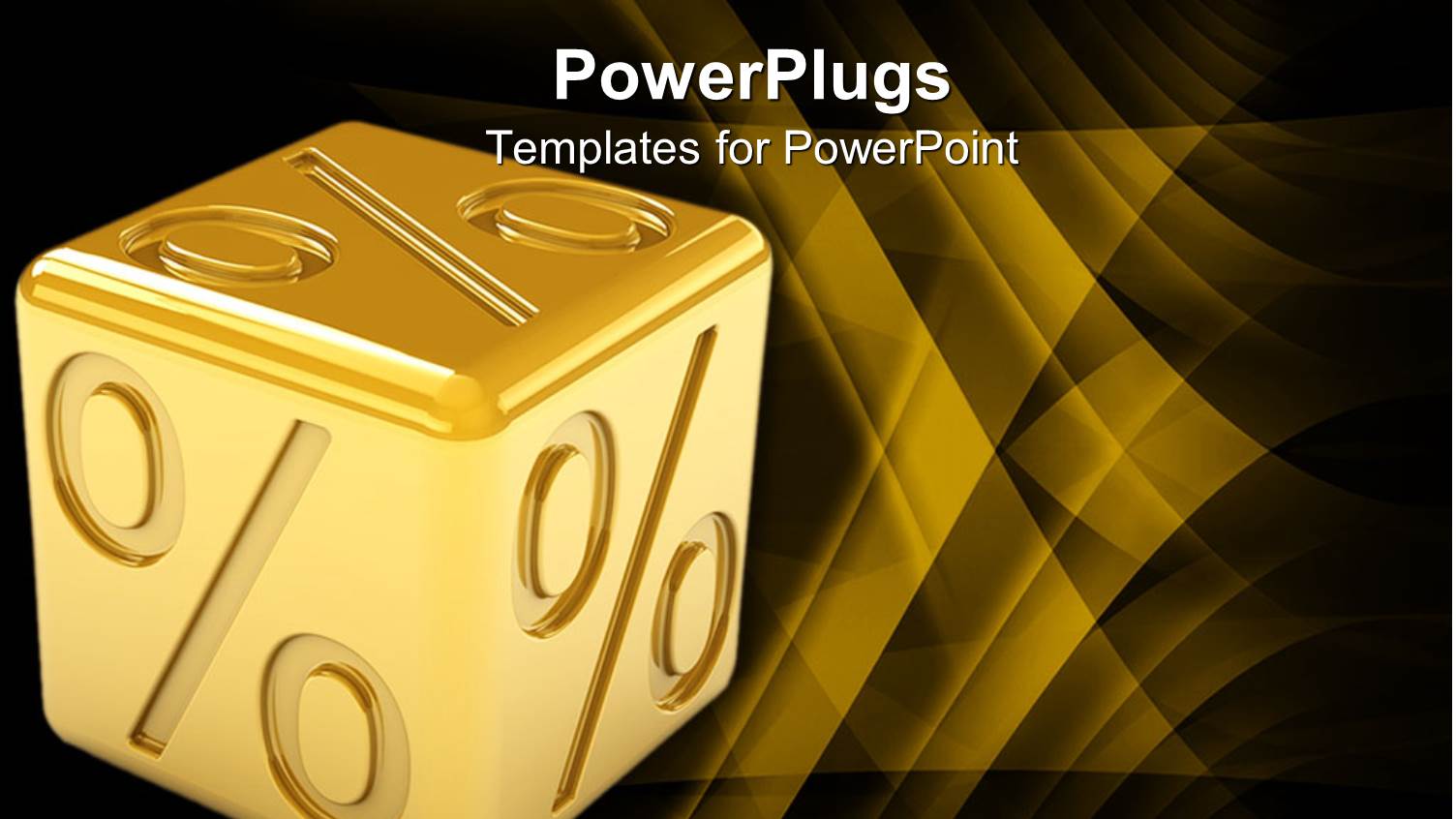 Gold Plated Dice with Percentage Symbol Emblazoned on all Sides