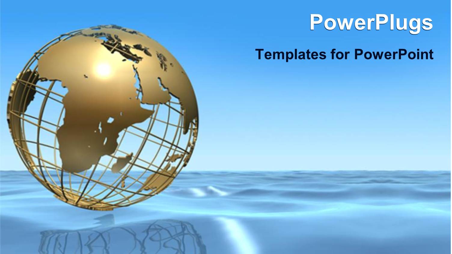 Gold Plated Wire Worked Earth Globe Sitting on Blue Ocean 