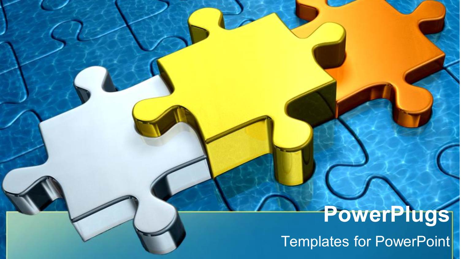 Gold Puzzle Pieces as a Metaphor First Second and Third Place Stand Out Through Success on a Blue Background