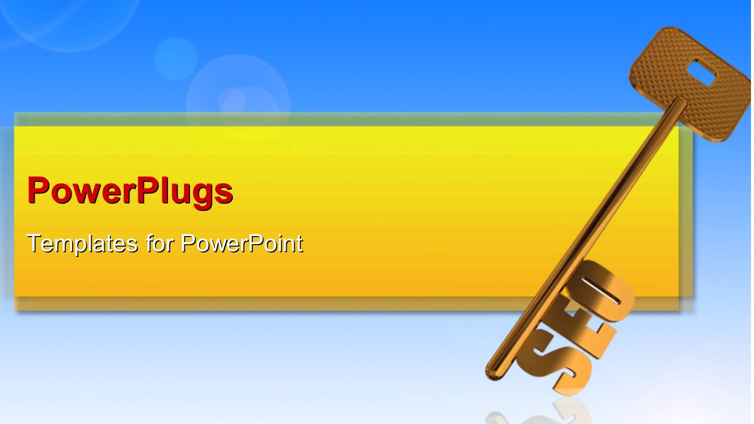 Gold Search Engine Optimization Skeleton Key on Blue Background