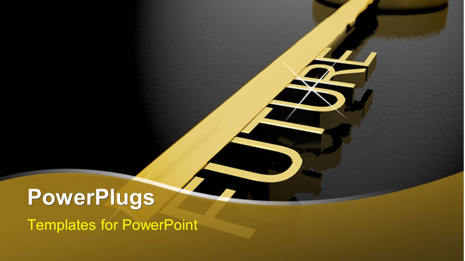 Gold Skeleton Key with Three Dimensional Word Future