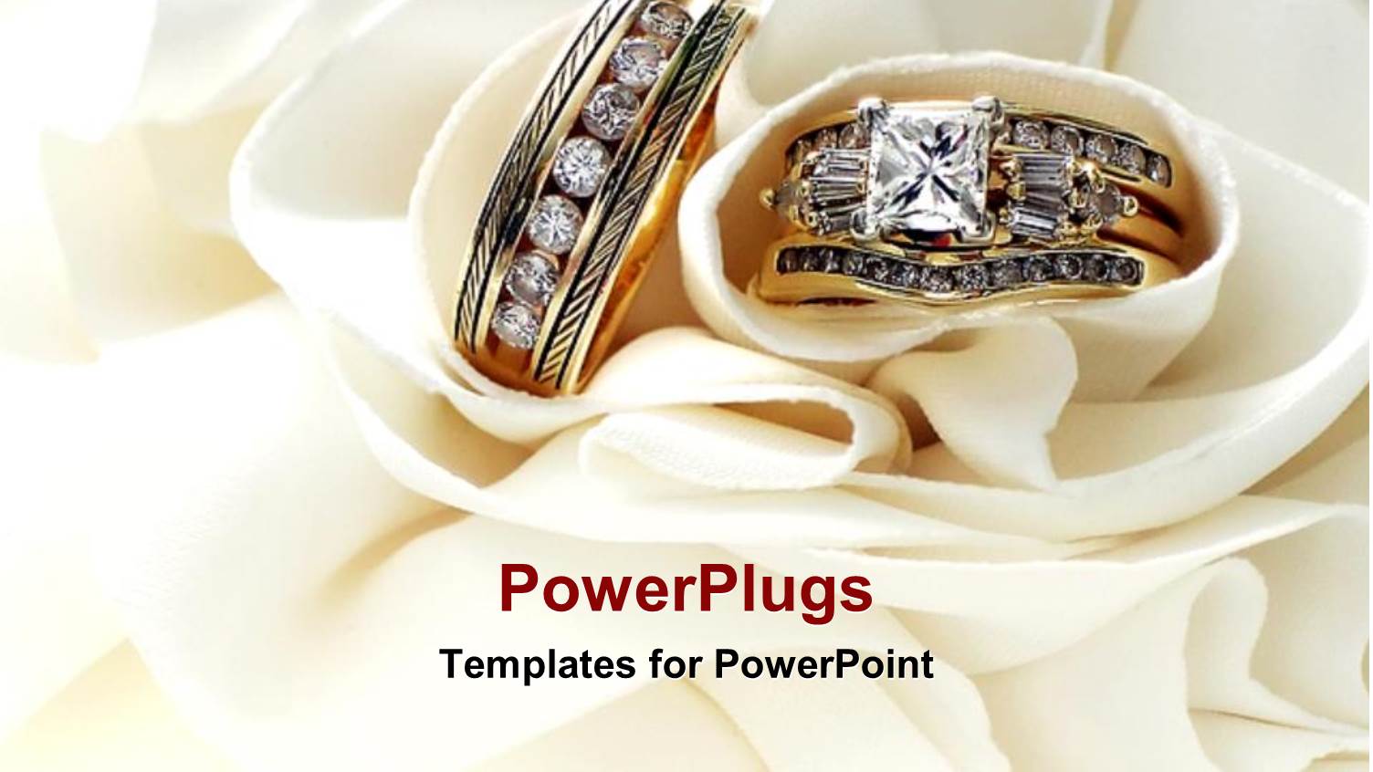 Gold Wedding Bands Wedding Rings with Diamonds on White Soft Material