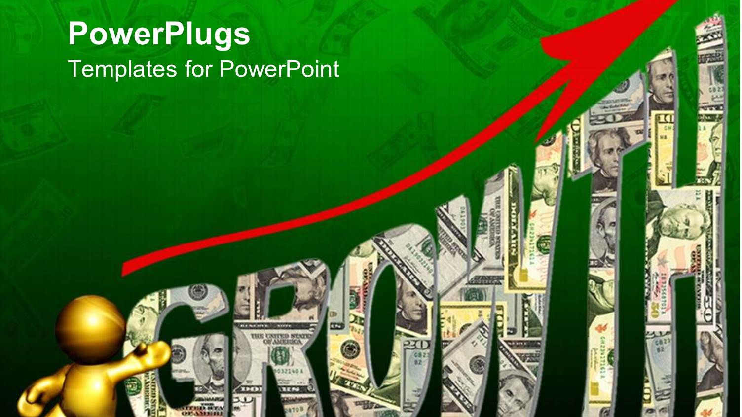 a Golden Character with a Text that Spells Out the Word 