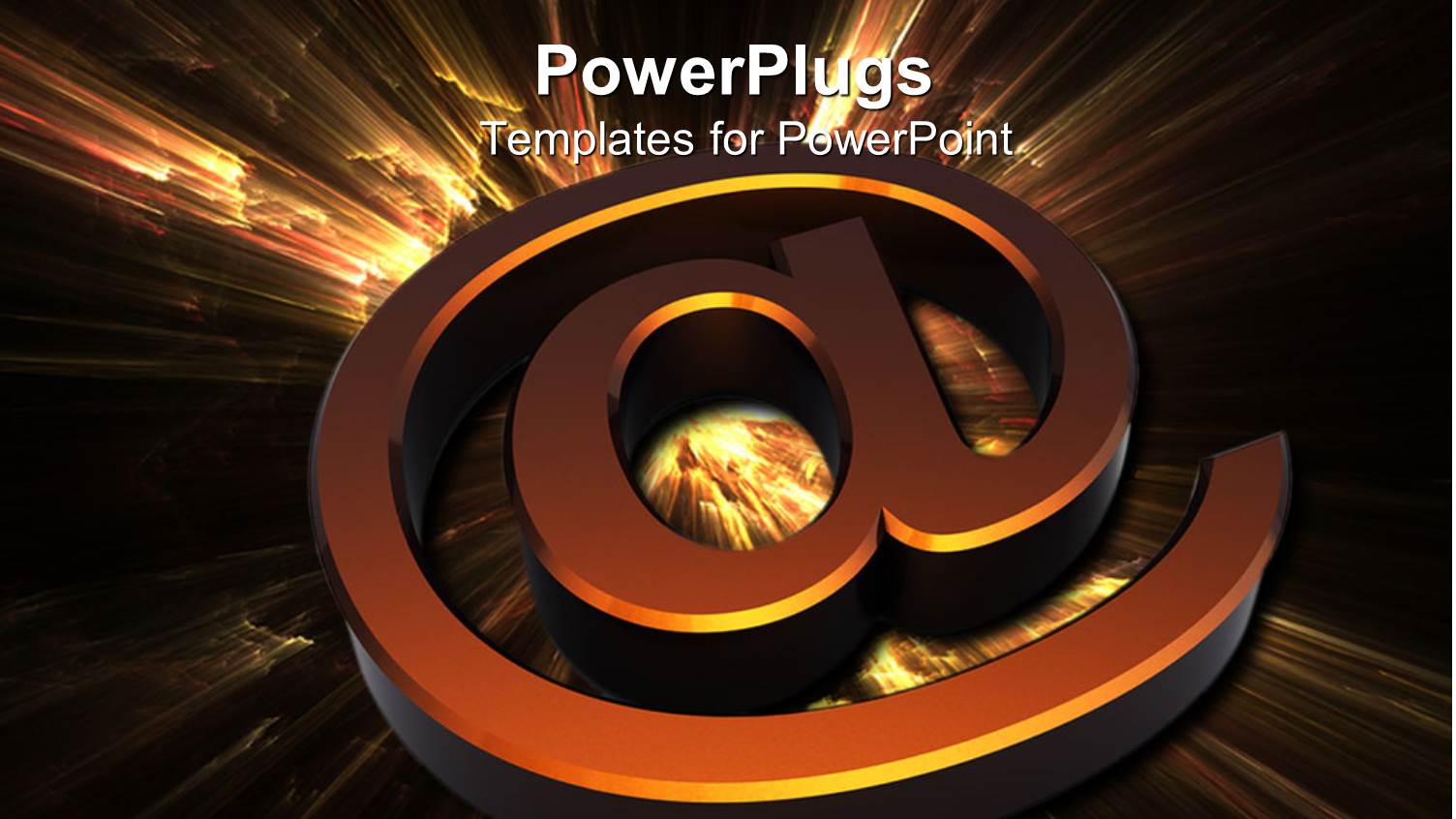 Golden Email Symbol Over Abstract Glowing Background 