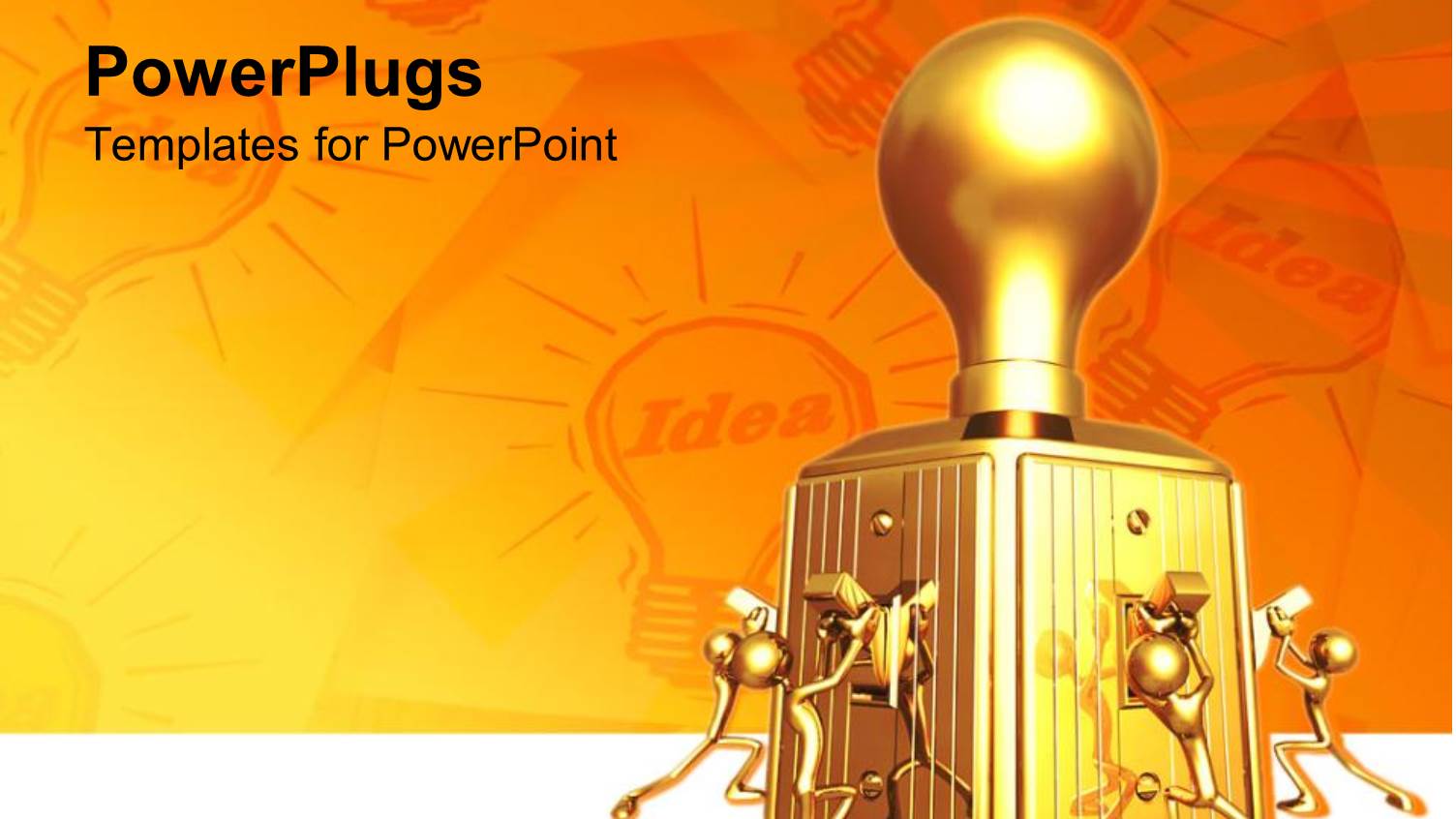 a Golden Figure with Orange Background