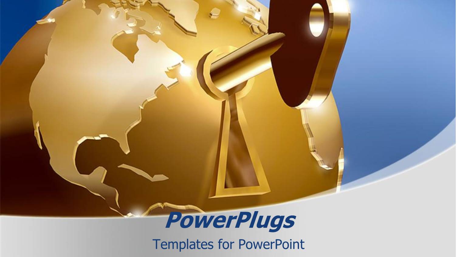 a Golden Globe and with a Keyhole and Bluish Background