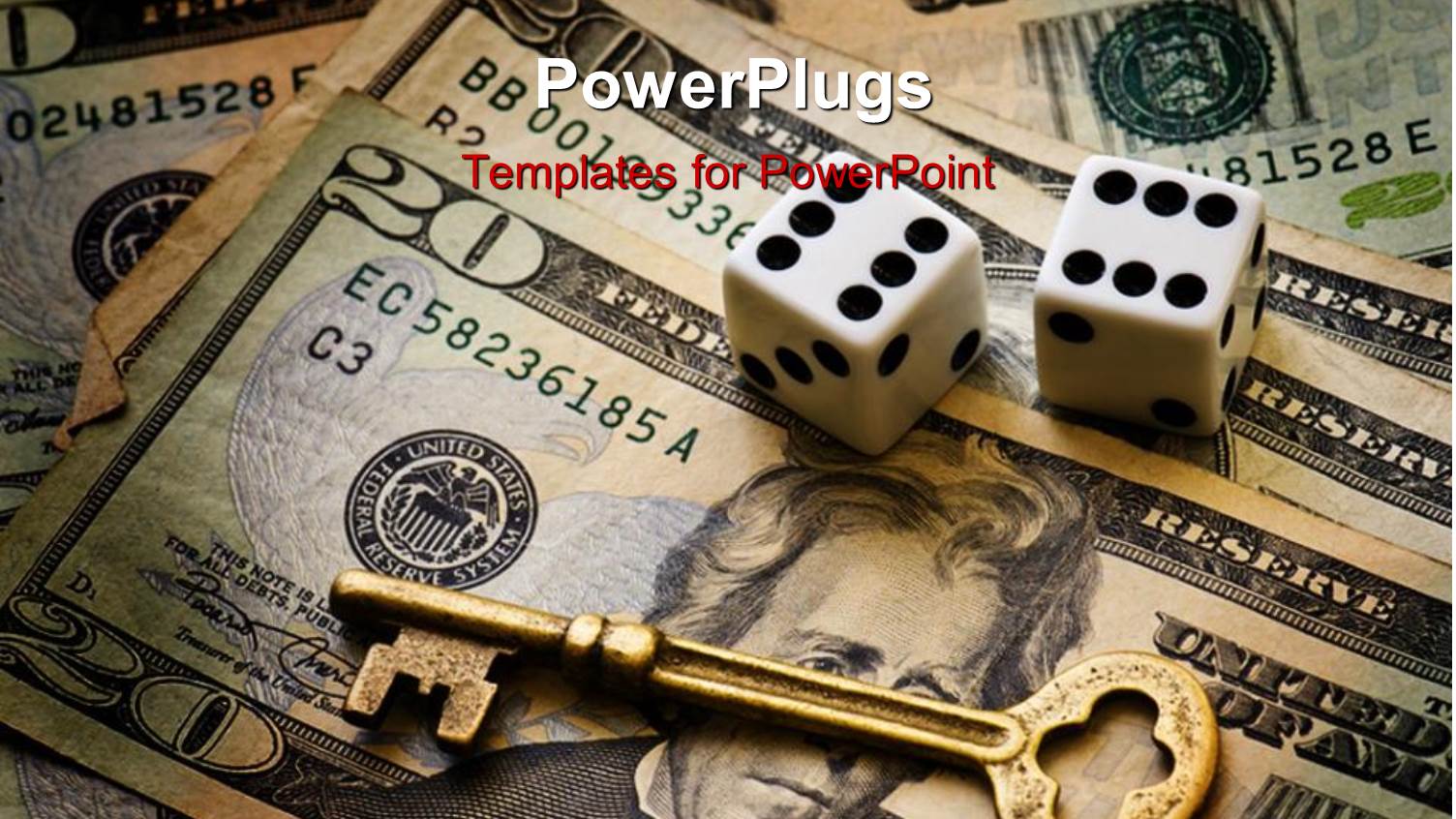 a Golden Key and a Pair of Dice on some Dollar Bills