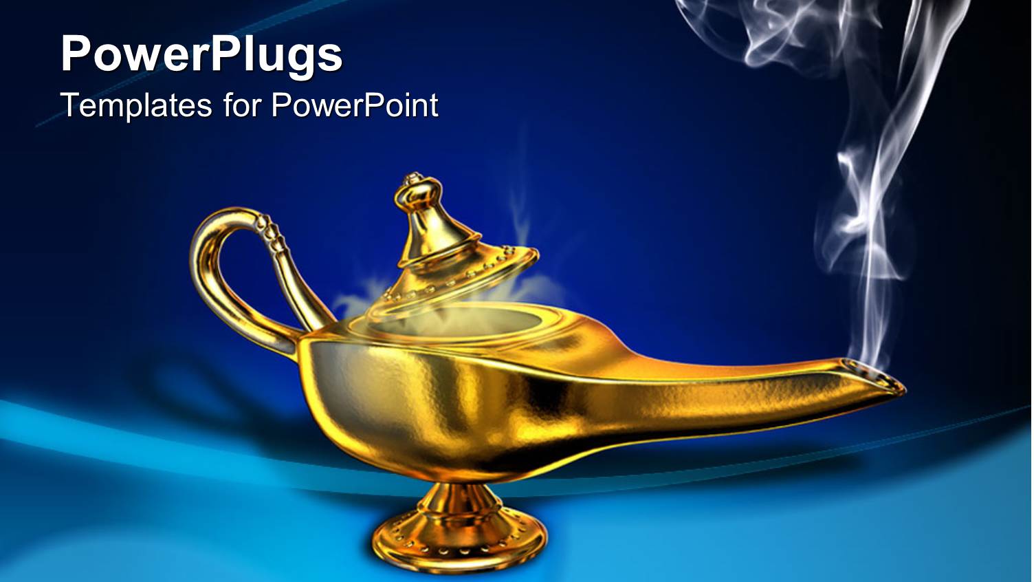 a Golden Magic Lamp with Smoke Coming Out of it