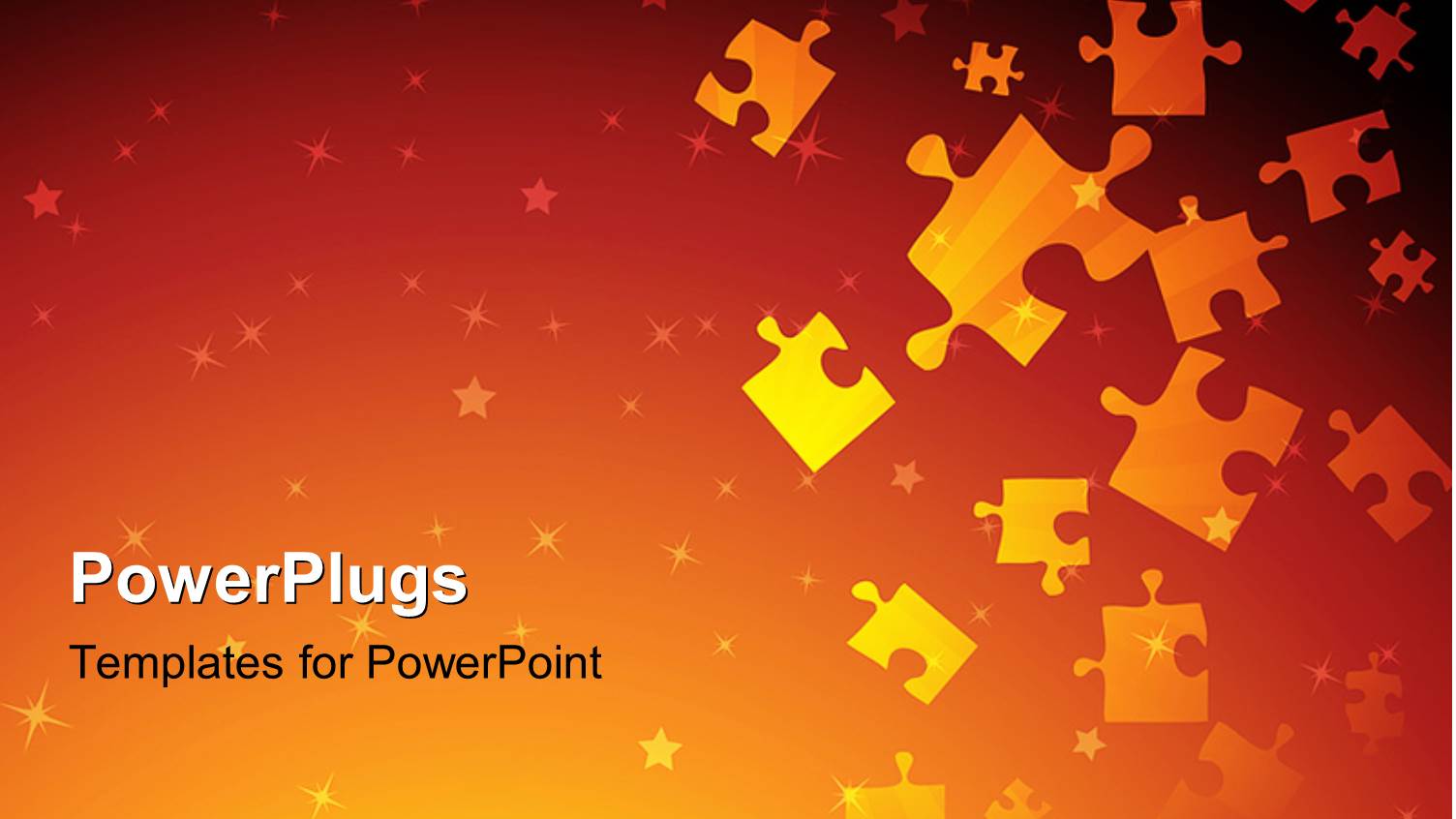 Golden Puzzles Falling from Top with Shades of Red and Yellow