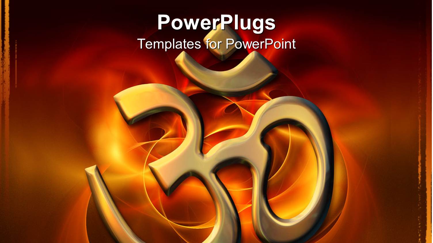 Golden Sacred Hindu Syllable Meaning Om in Red Background