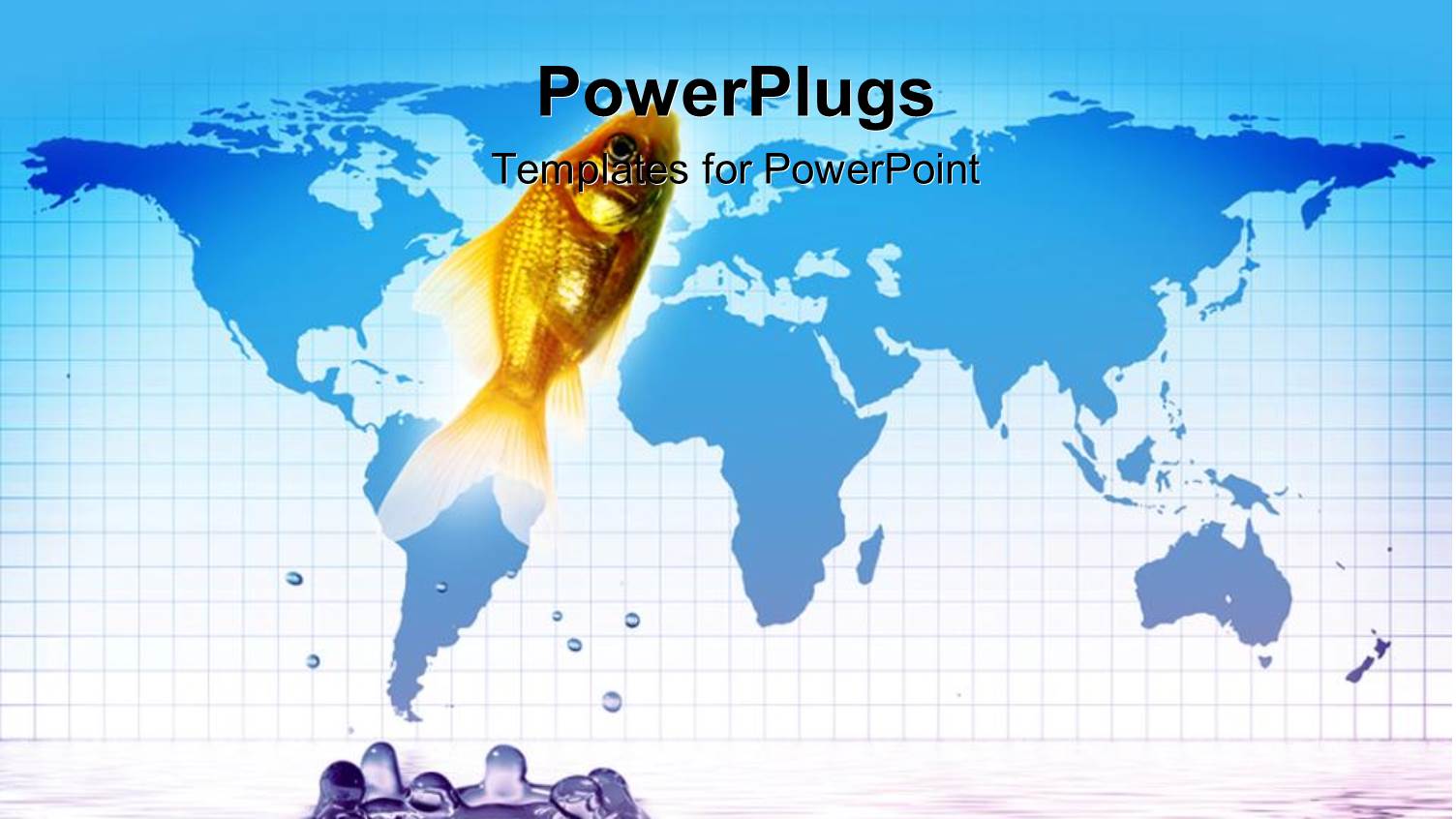 Goldfish Jumping Out of Sea with Ripples in Water Over World Map