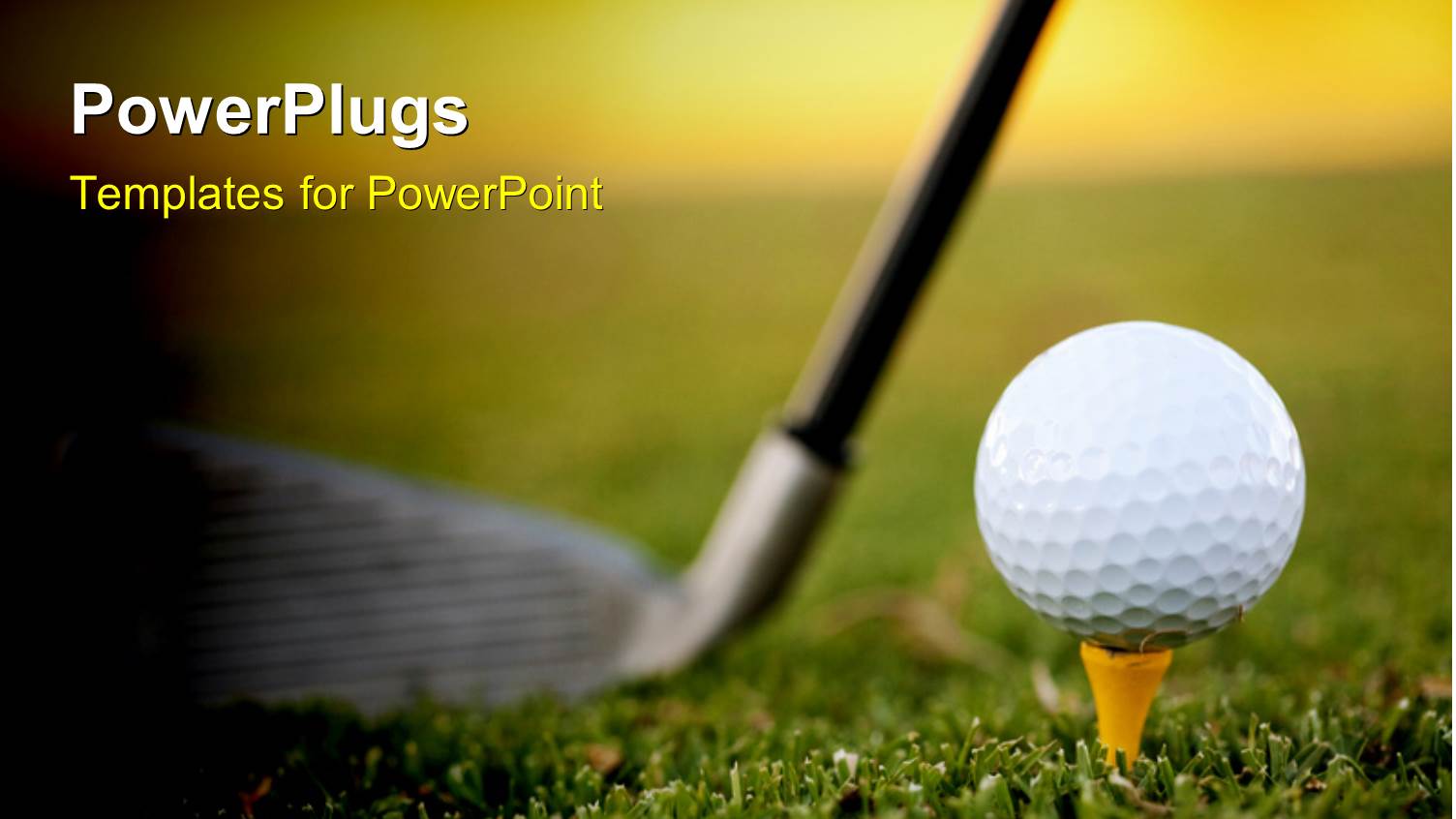 Golf Club Resting on Green Behind Ball and Tee