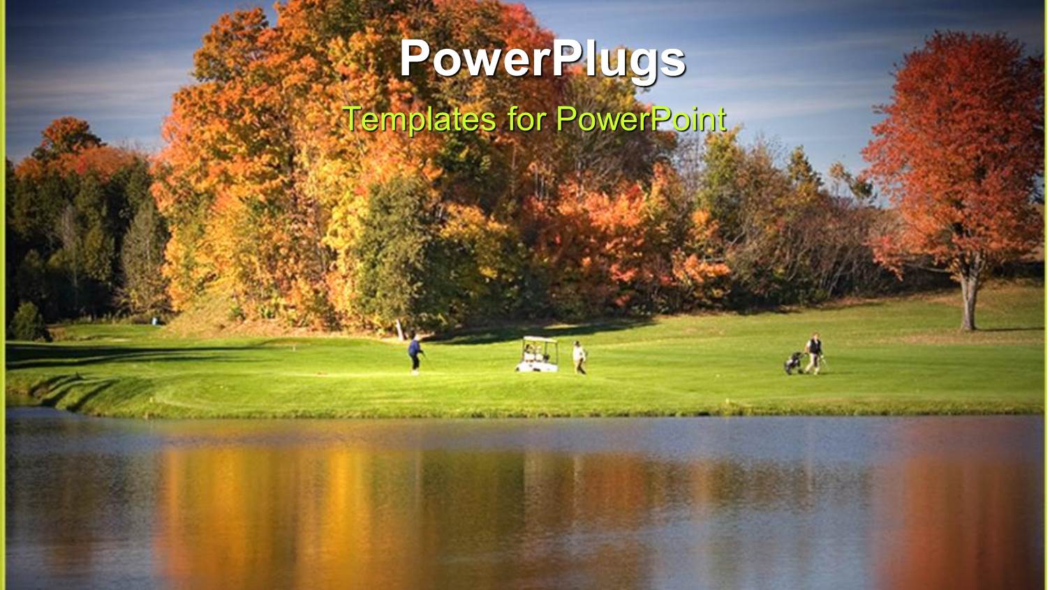 Golf Course by a Lake, Tree Leaves Turning Color