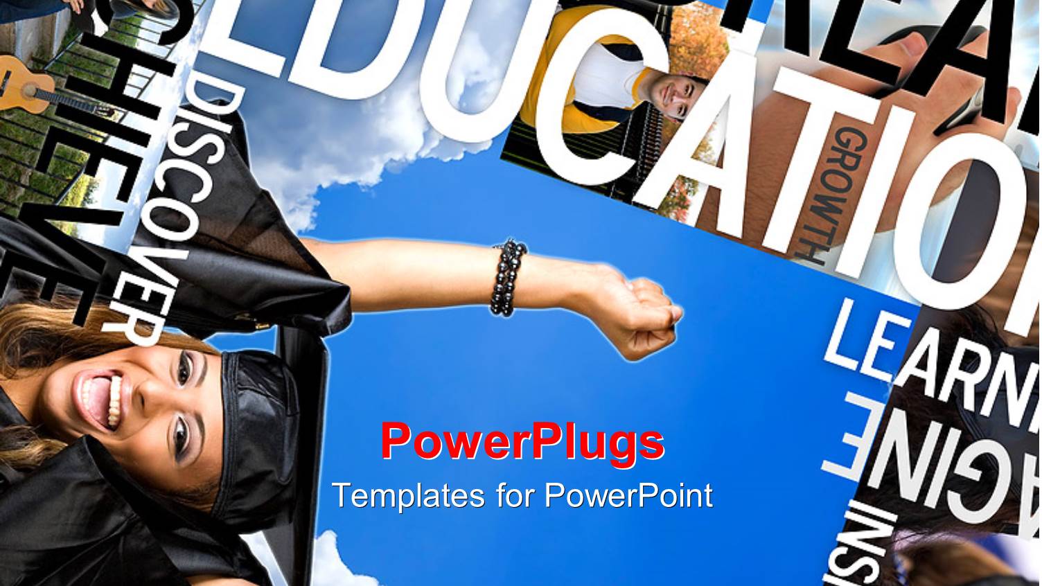 a Graduate Being Happy with a Lot of Words in the Background