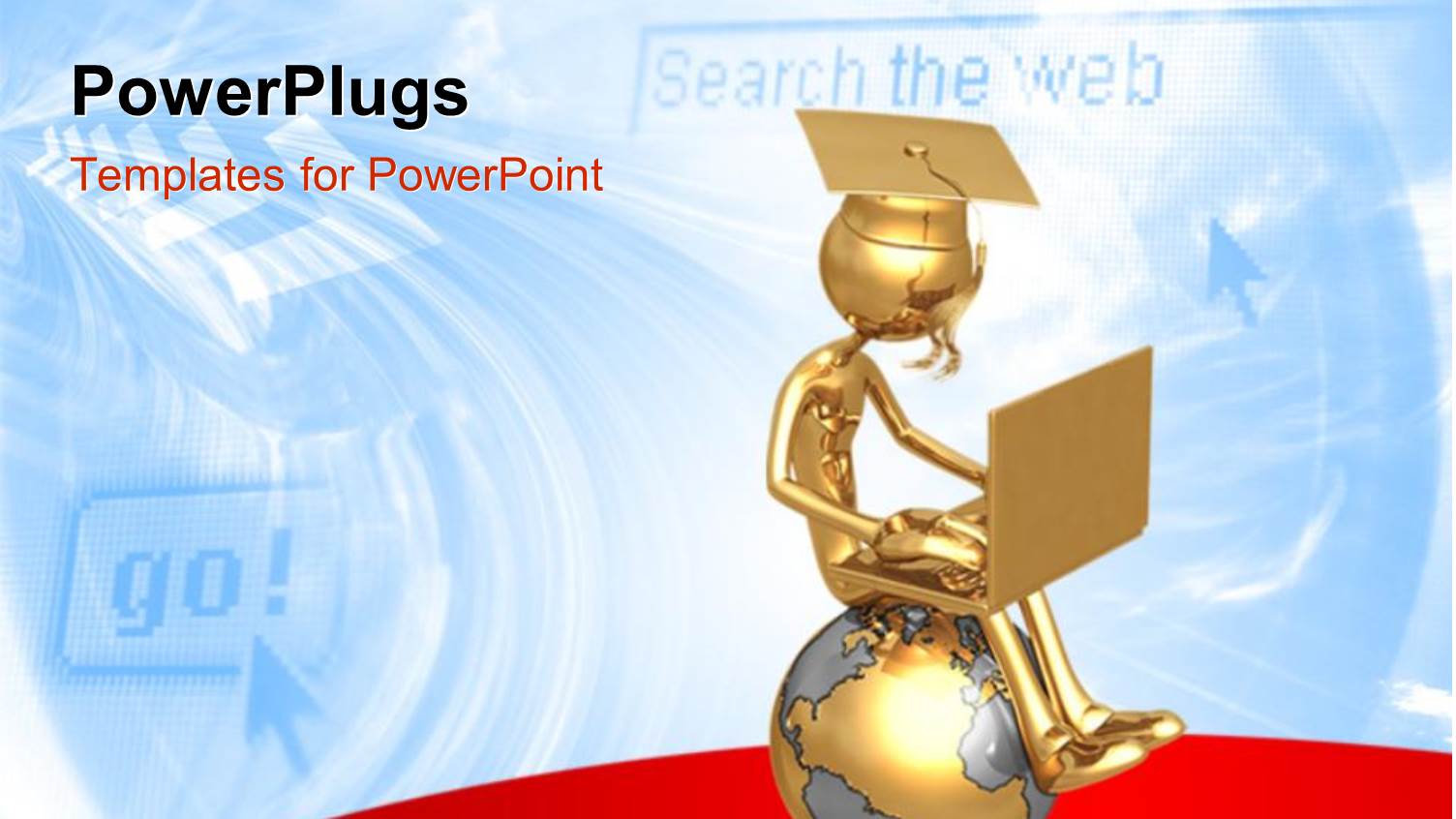 a Graduate with a Globe and a Laptop