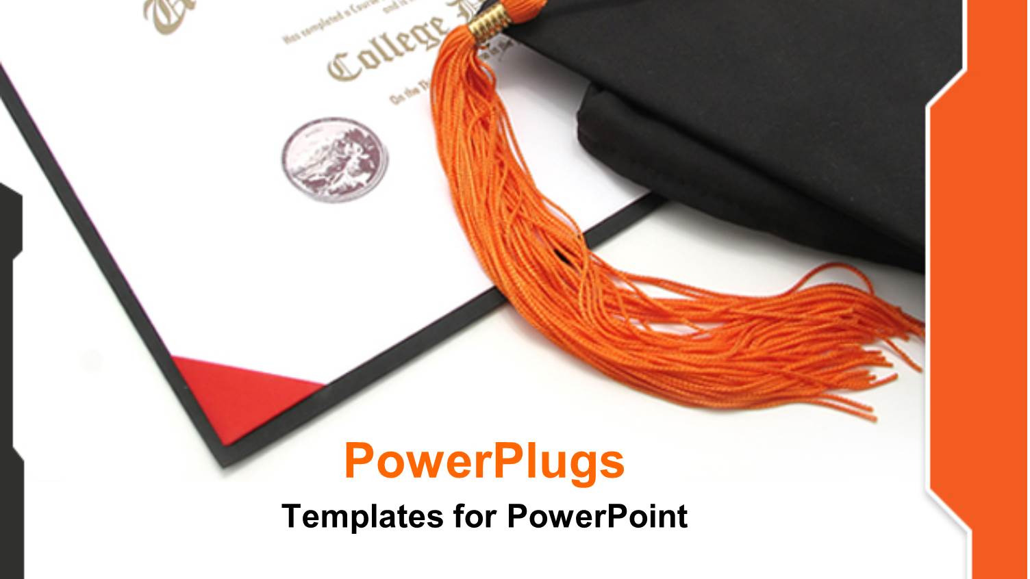 Graduation Theme with Graduation Hat on Top of Certificate Diploma University College Certificate