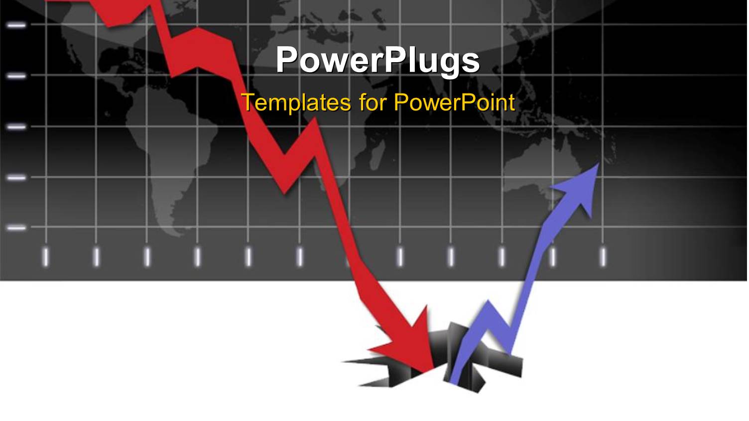 Graph Illustrating the World Financial Crisis and the Long Way to Recovery with World Map