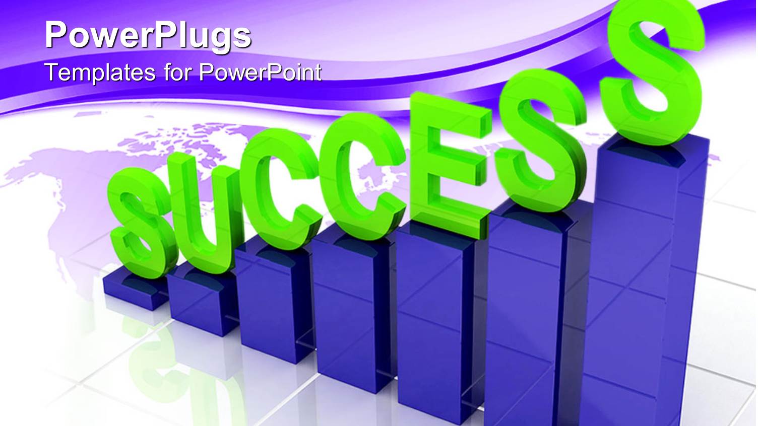 Graphic Chart Bars with Green Success Word Written on Top of Bars