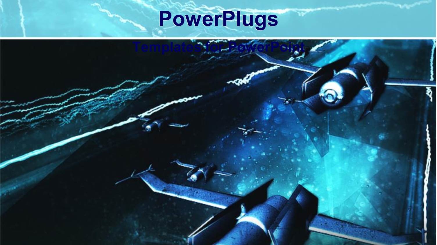 a Graphical Depiction of some Flying Jets on a Dark Background