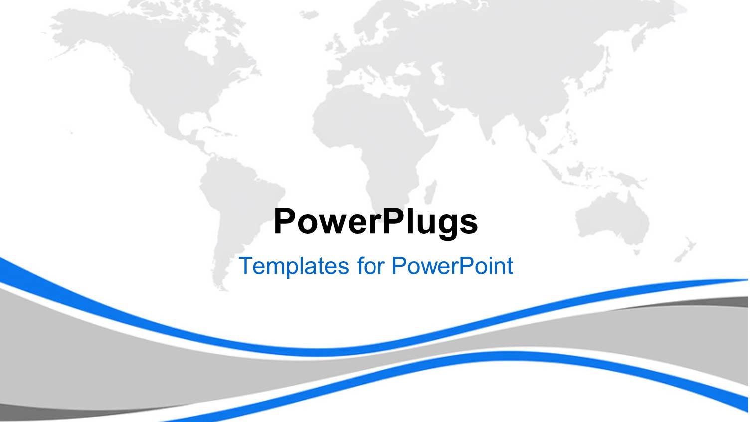 Gray World Map on White Background Above Abstract Curves