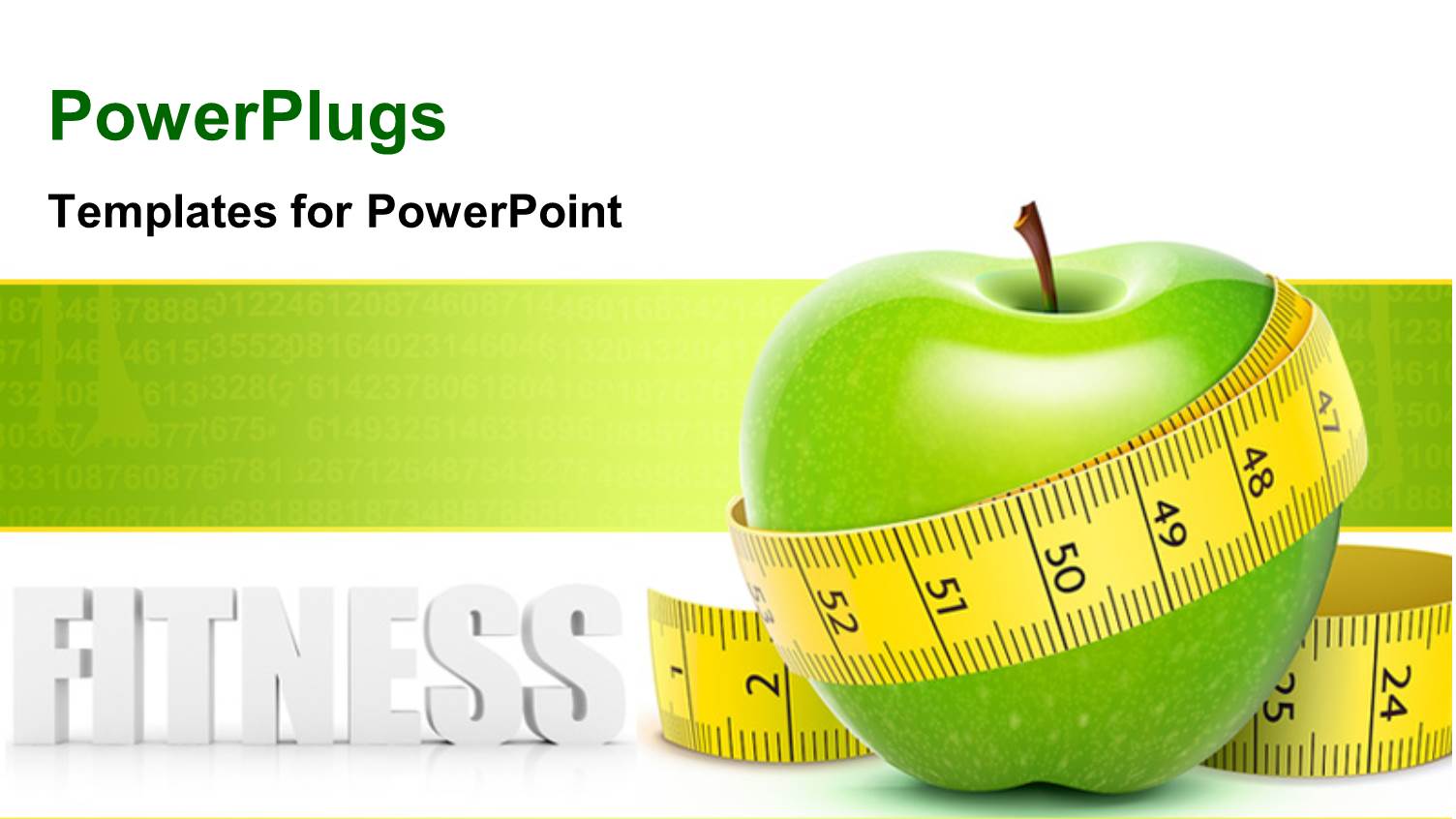 a Green Apple with a Measurement Tape and Place for Text