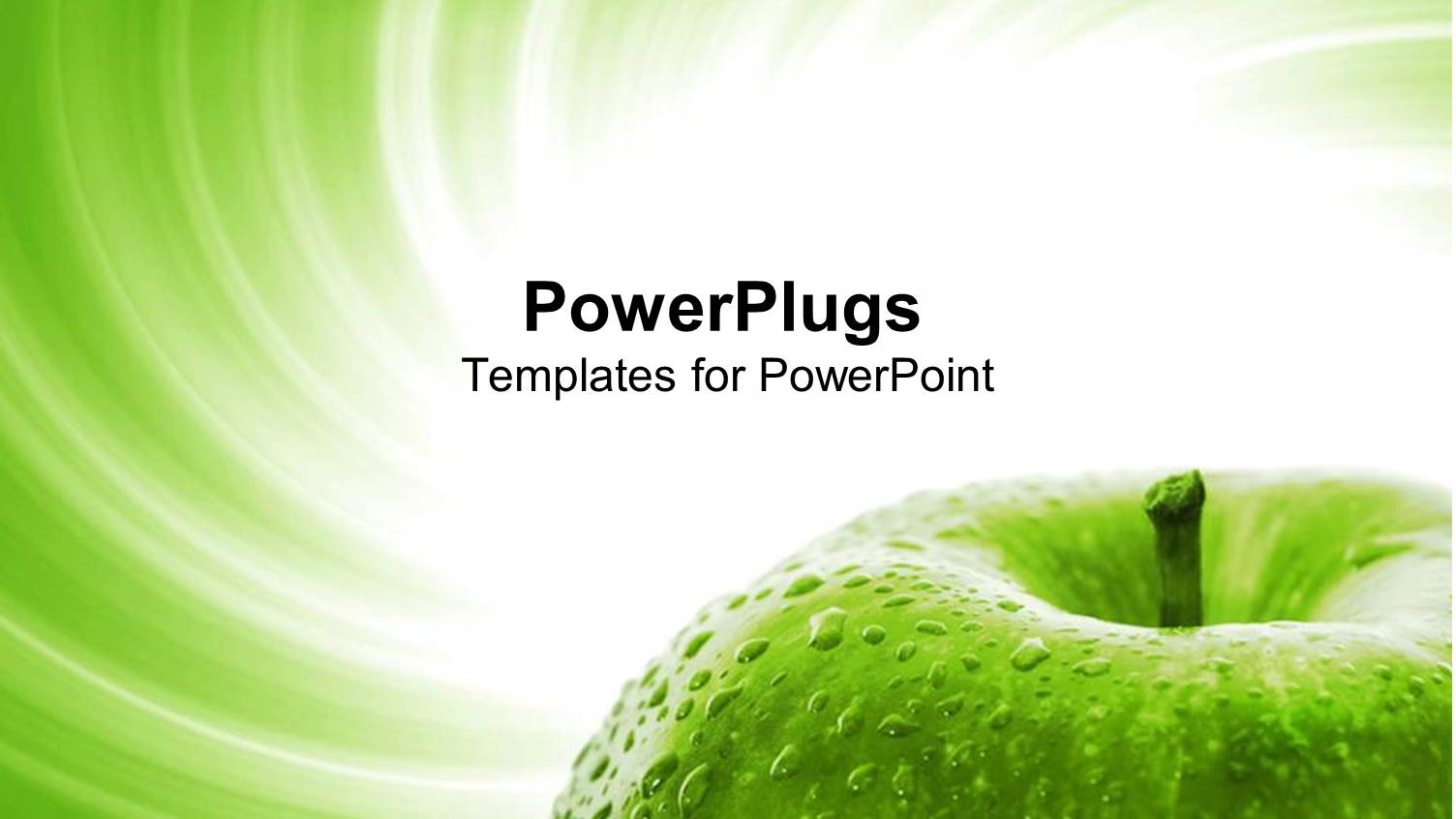 a Green Apple with Water Droplets and Greenish Background