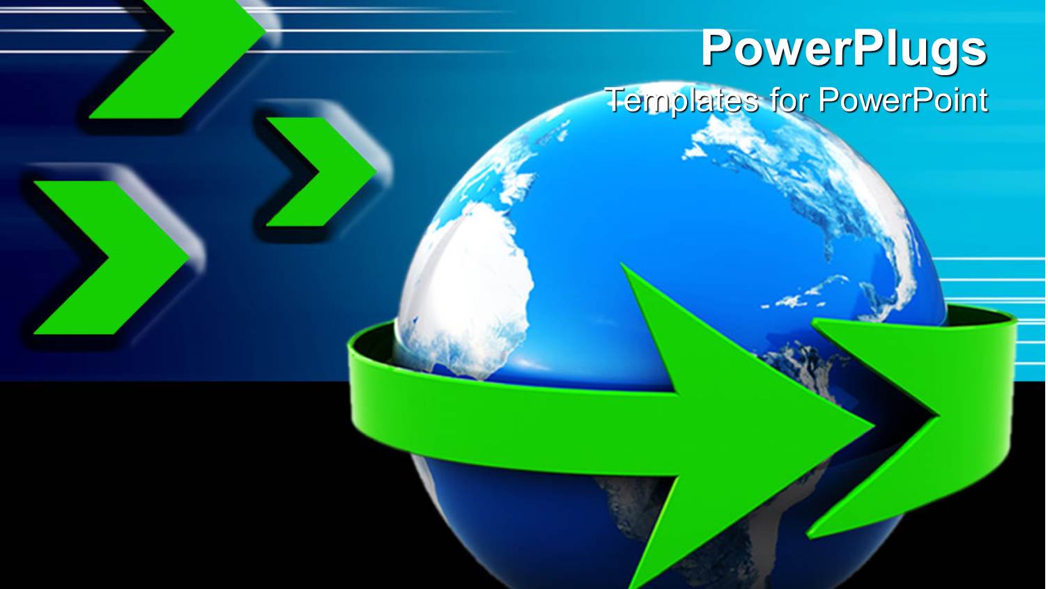 Green Arrow Wrapping Around Earth, Logistics, Travel, Global Communications