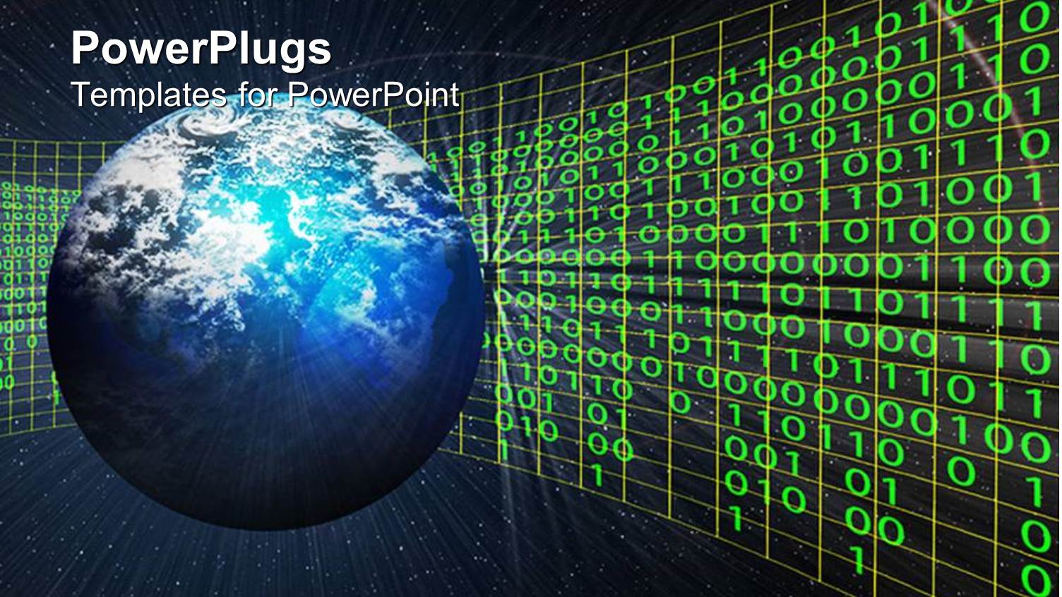 Green Binary Code Wrapping Around Glowing Earth in Space, Coding, it, Computer Science