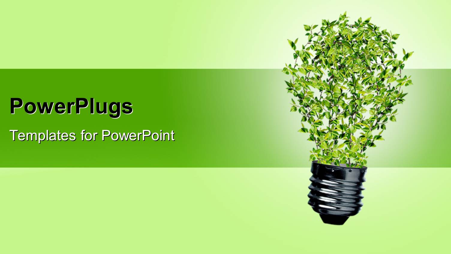 Green Bulb with Leaves as a Symbol of Energy and Nature Depicting Recycle Concept