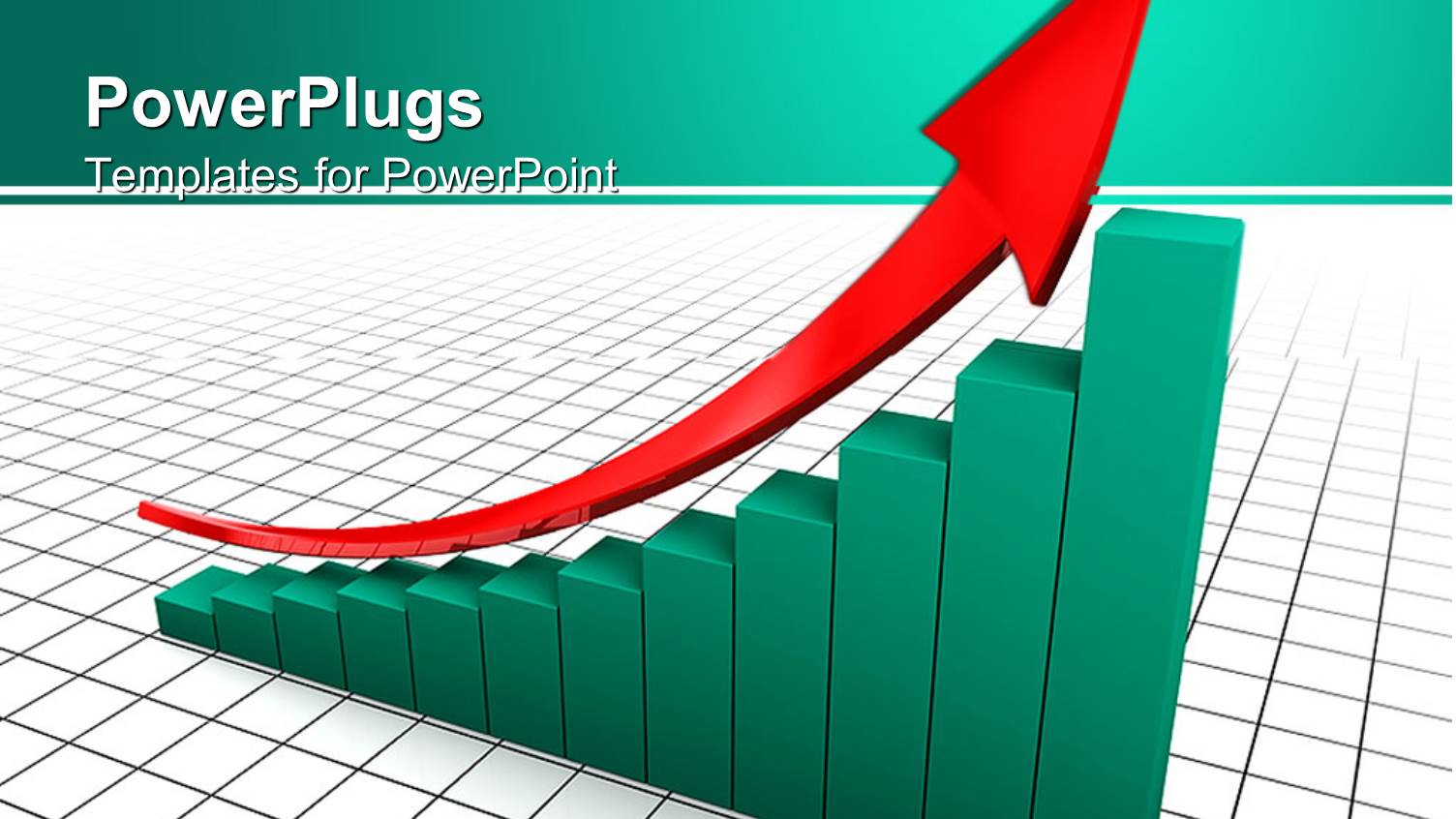 Green Colored Bar Chart with a Red Arrow on it